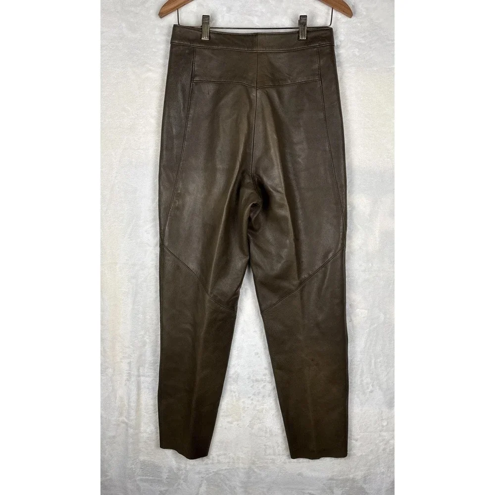 VTG Maglia Fine Leathers Womens 10 High Rise Pants USA Made 90s Tapered Leg Chic